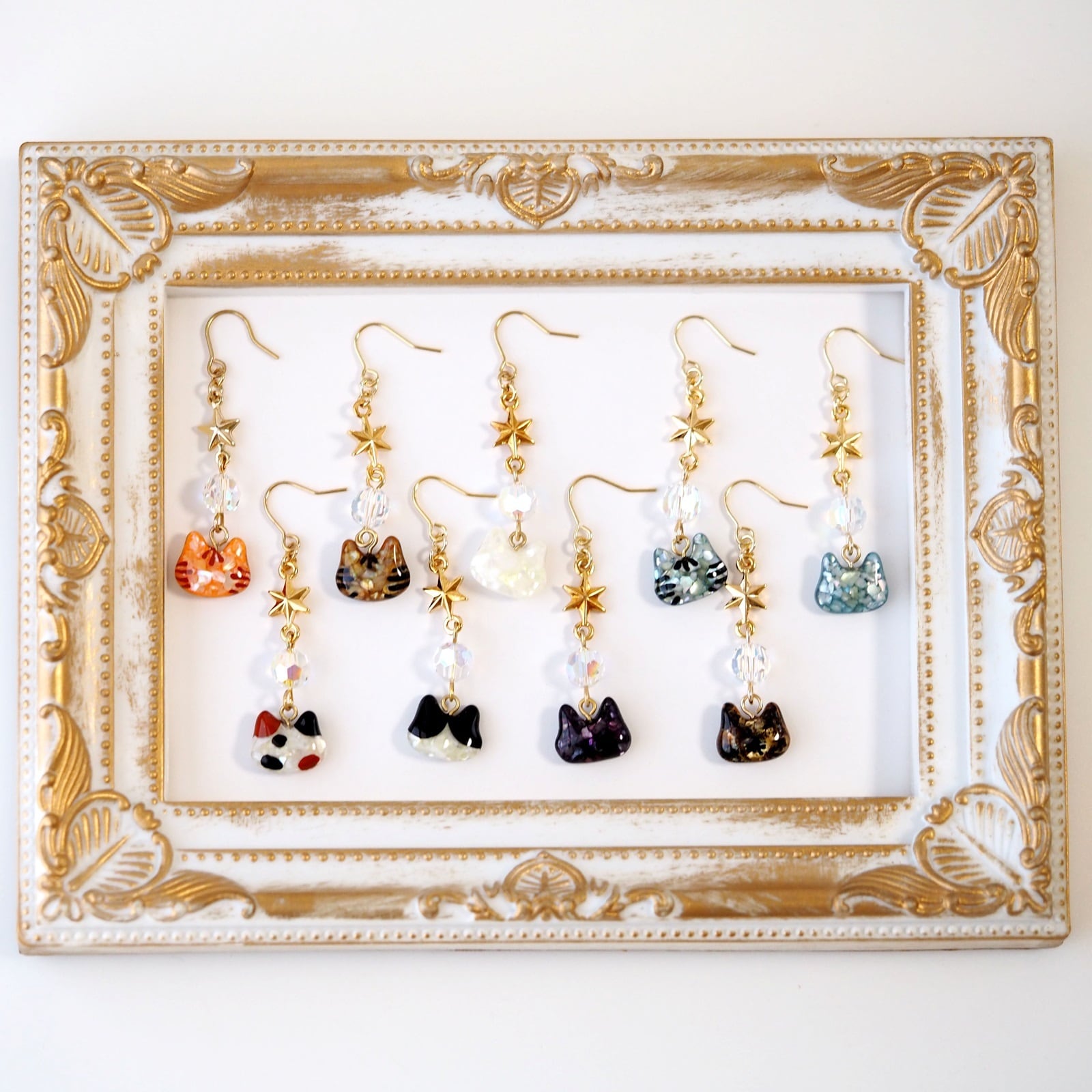 ねこもよう＞サビ猫と星 ピアス/イヤリング | 星猫工房