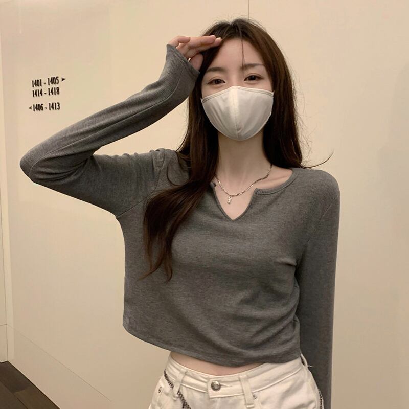 スタイルショートトップス スプリングオータムシャツ ロング 春物 秋物 試着室73889086597