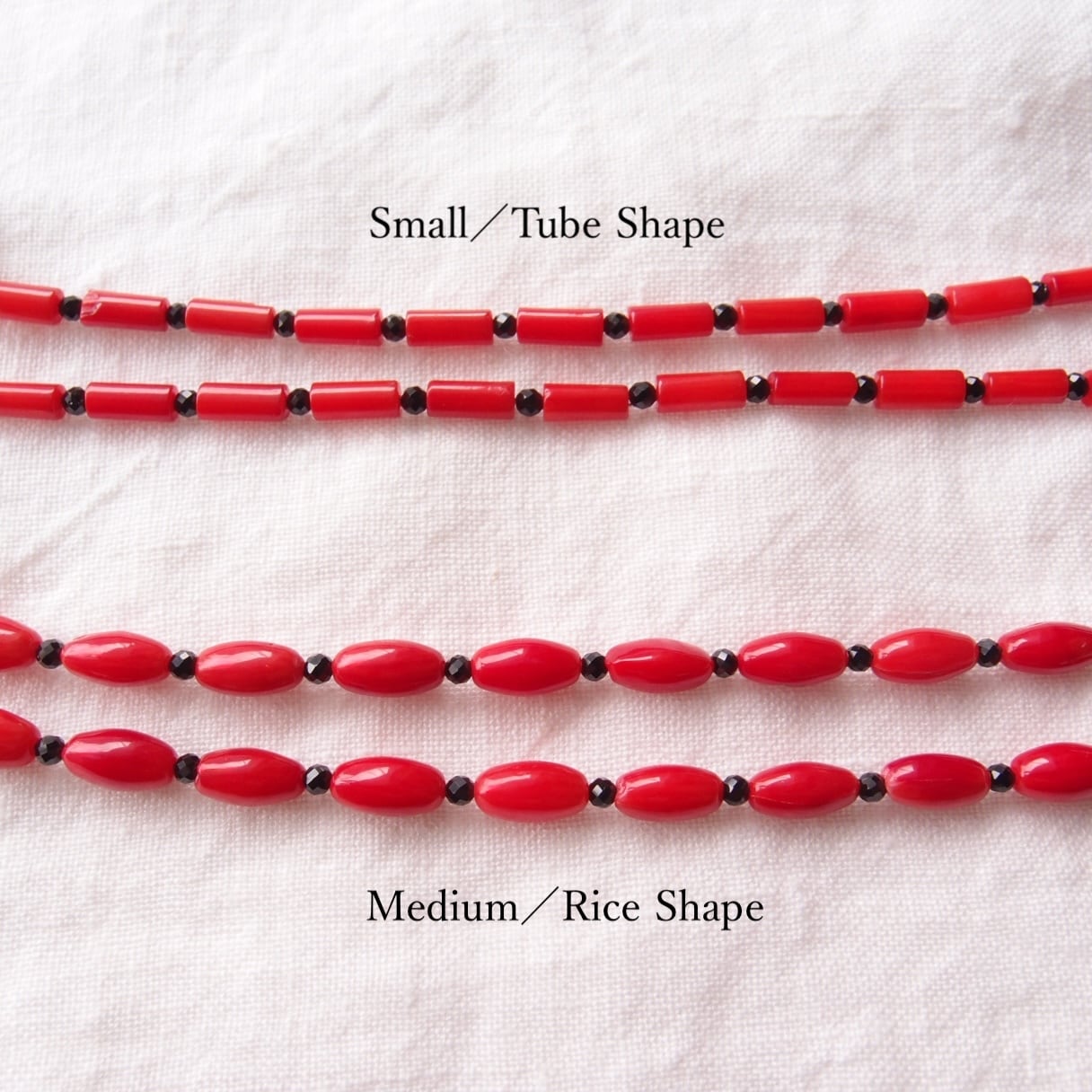 期間限定【予約品】Red Coral Long Necklace/レッドコーラル ロングネックレス(Small/Tube Shape)