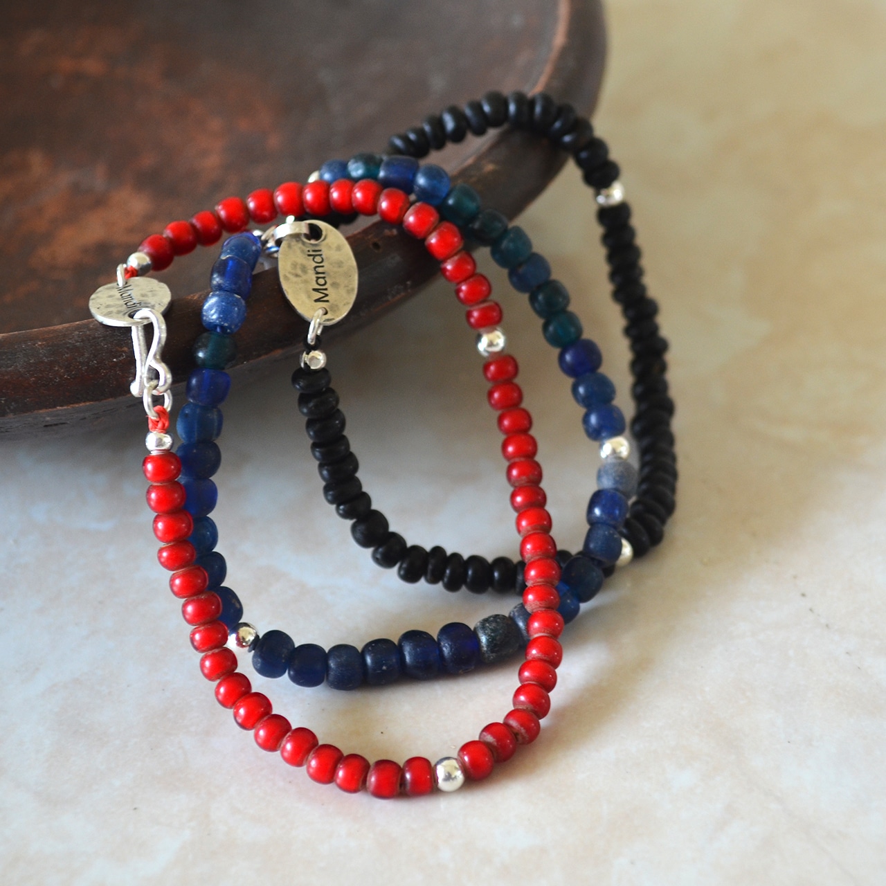 Mandi/マンディ Antique Beads Bracelet(Red)