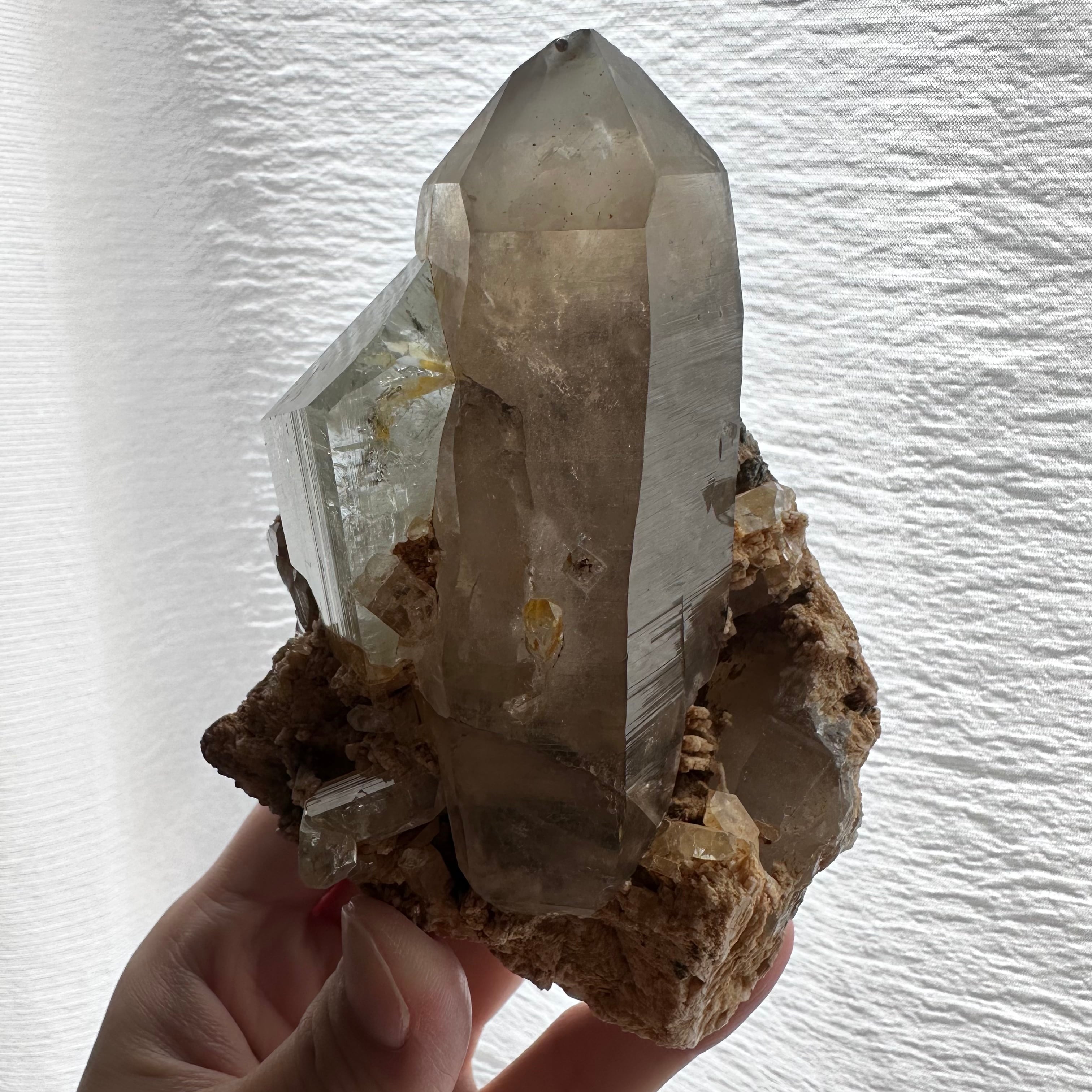 トパーズ スモーキークォーツ共生　鉱物　鉱石 トパーズ / スモーキークォーツ【Smoky Quartz with Topaz