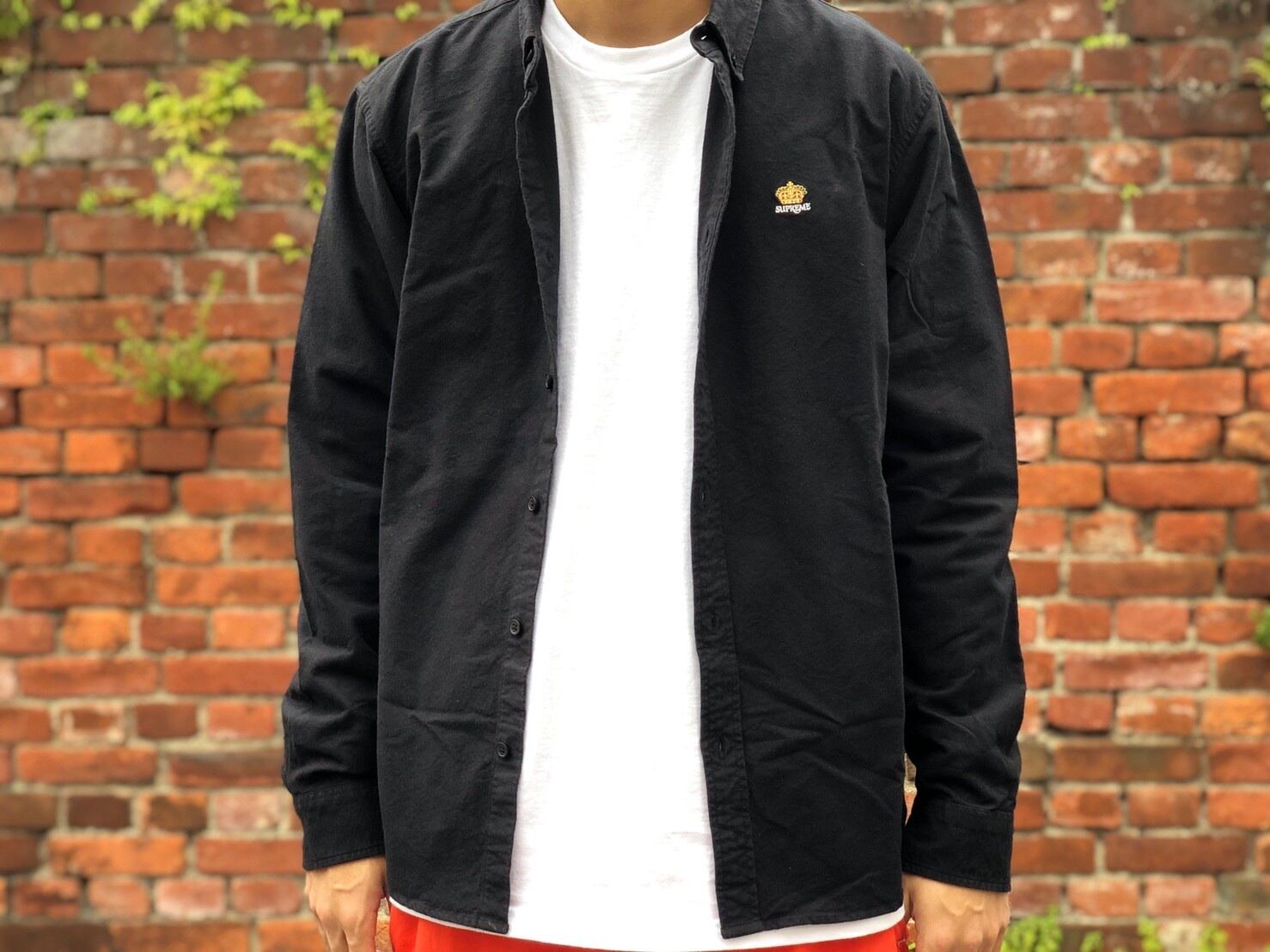 Supreme FLANNEL OXFORD SHIRT BLACK MEDIUM 50JD5747 | BRAND BUYERS 