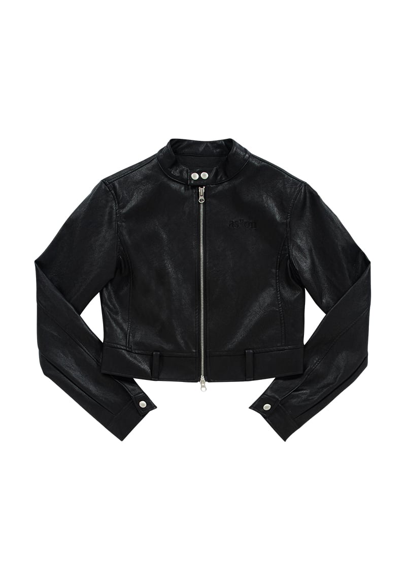 as”on] SLIM LEATHER JACKET 正規品 韓国ブランド 韓国通販 韓国代行