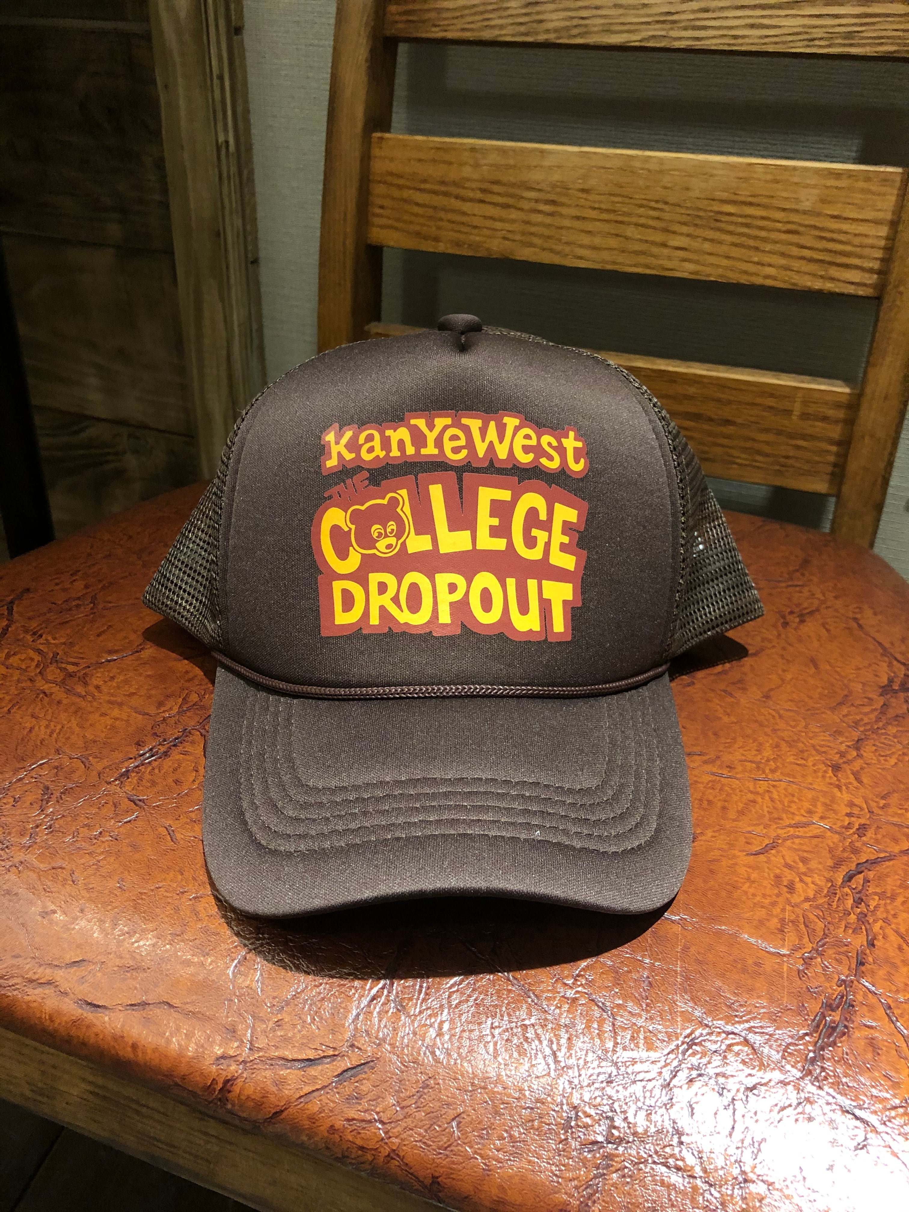 KANYE WEST COLLEGE DROPOUT TRUCKER HAT BROWN