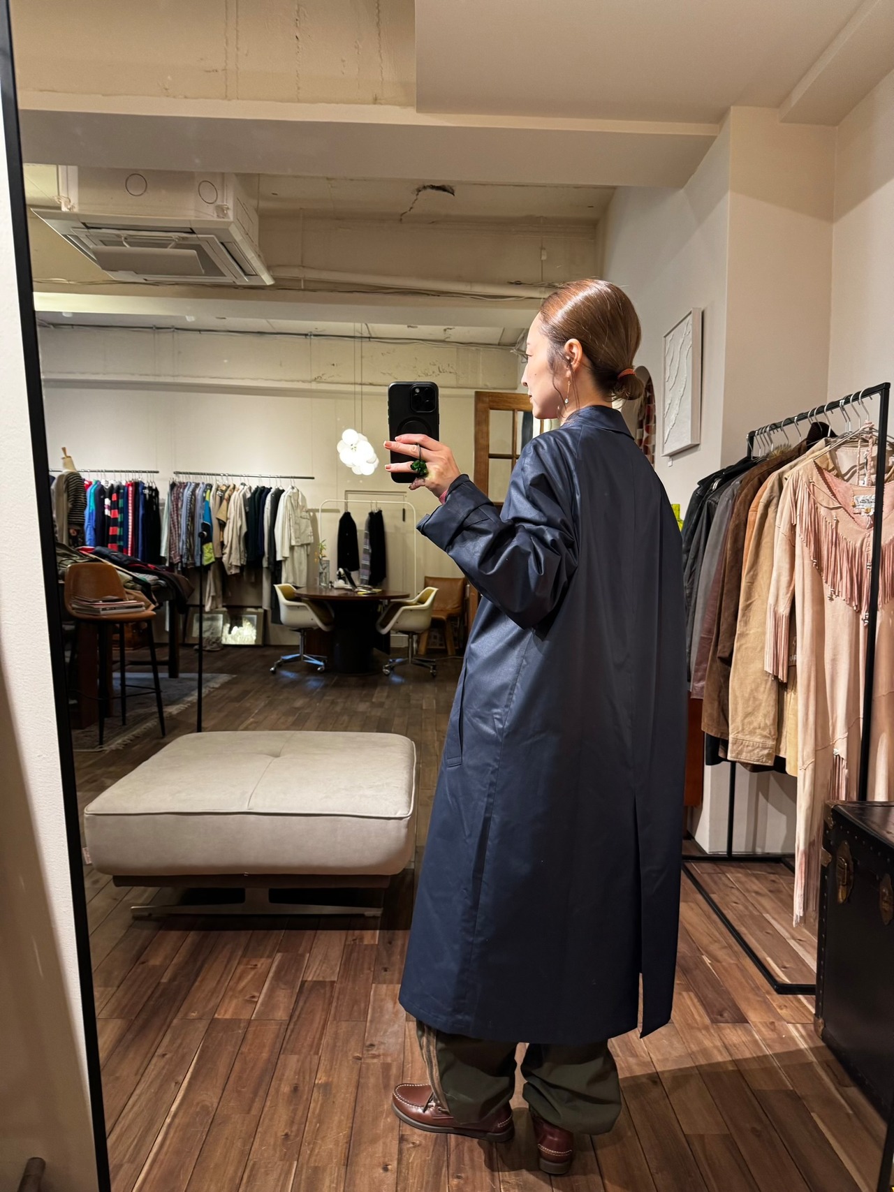 1970's-80's Vintage "ORATOP" Made in Finland Dark Navy Coat / フィンランド製ステンカラーコート