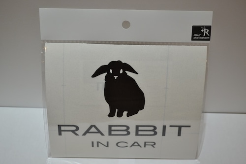 ぷらすらびっと　ＲＡＢＢＩＴ　IN CAR　たれ耳　車用ステッカー