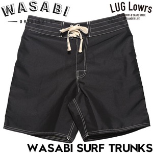 WASABI Original ワサビ サーフパンツ ボードショーツ 海パン ナイロン インナーカラー クラシックデザイン メンズ WASABI SURF TRUNKS BLACK 26SU 日本代理店正規品