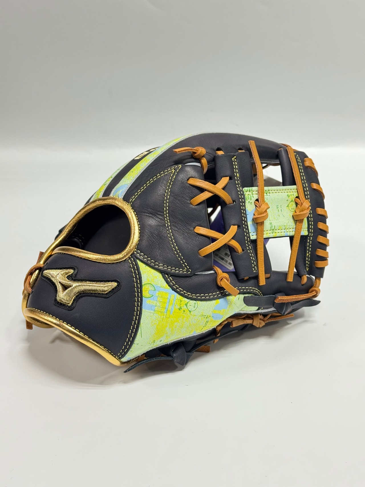 MIZUNO Global Elite-ミズノグローバルエリート　オールスターモデル　右投げ用　Dブルー×エメラルドグリーンデザイン/ゴールド・画像2