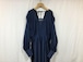 JUN MIKAMI “ SILK COTTON SQURE NECK DRESS “ NAVY