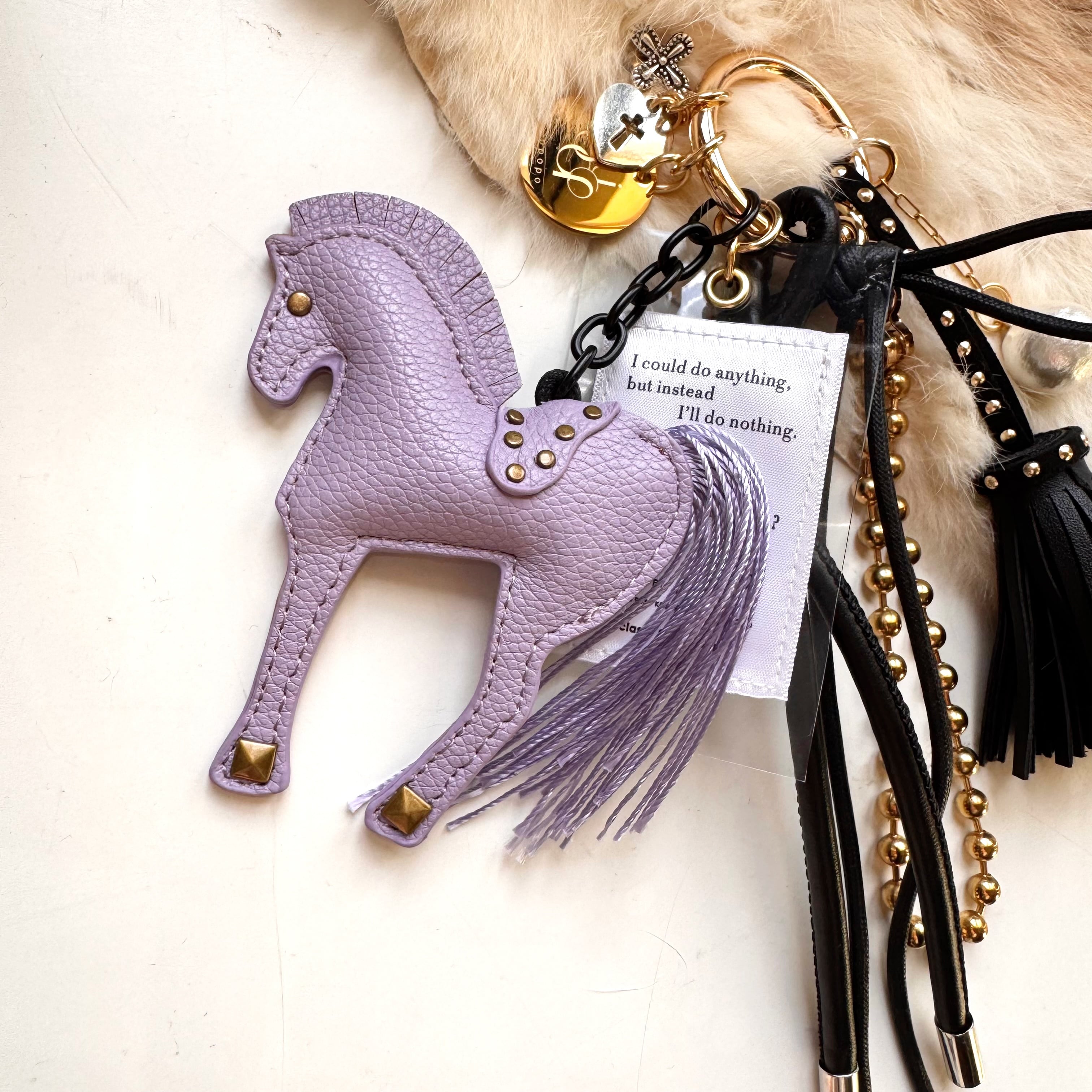 バッグチャーム》Classy Horse MIX Key Charm(ブラック・パープル