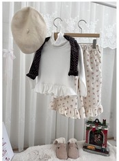 ルプティモ / le petit mo / ピーチフラワーフリルパンツ / 韓国子供服 / キッズ / 26winter〖取寄〗*XS~XL*