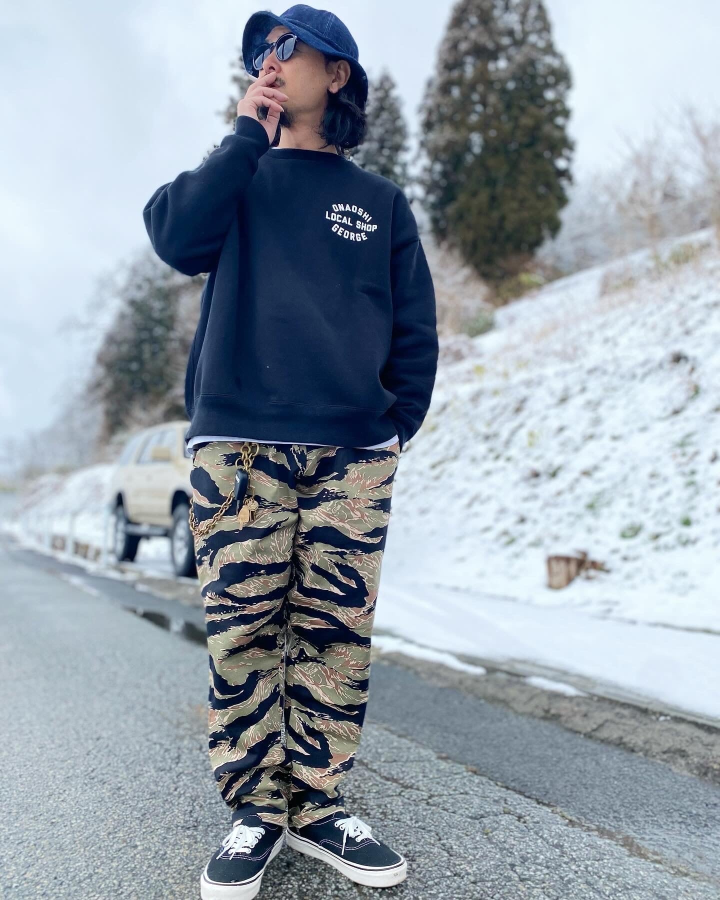 OG CLASSIC PANTS -Moss Green Tiger Camouflage- | ONAOSHI GEORGE 