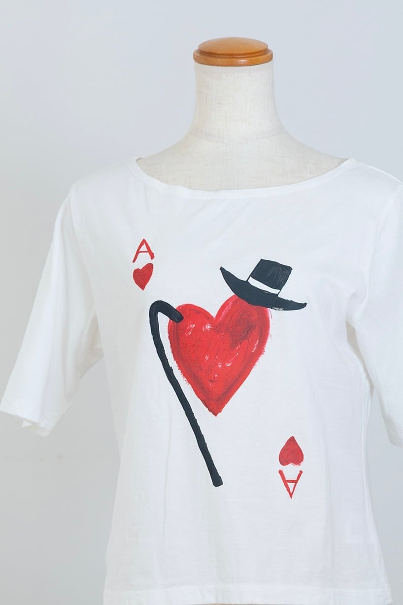 トランプ柄Tシャツ・ホワイト | S for Shoko