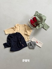 韓国子供服 / 26Autumn / 〖取寄〗pipi / ラウンドバインダーTシャツ / ベビー服 / キッズ服 *XS~M*