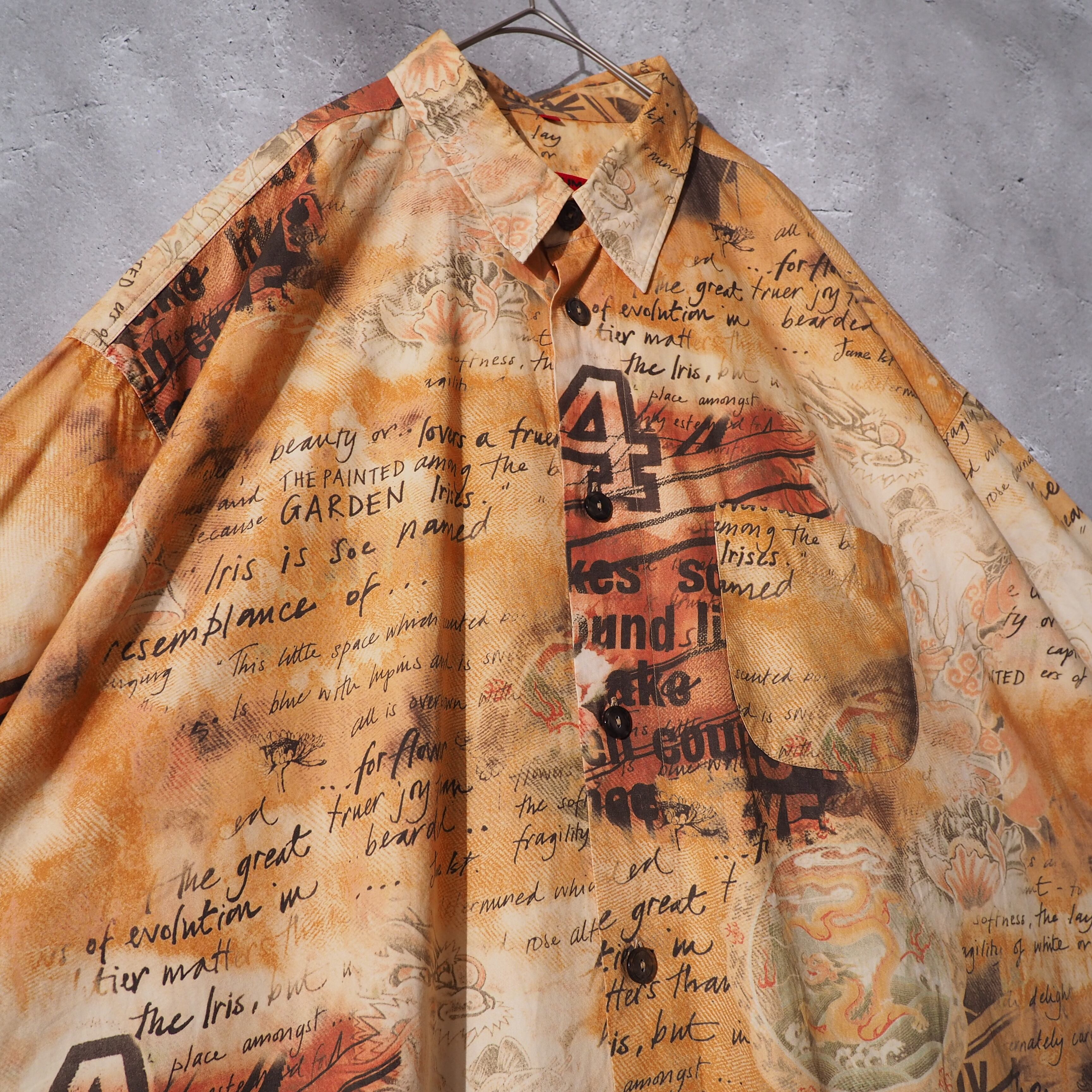 Signum asian taste × alphabet design loose silhouette art shirt