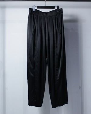 【Caka BLACK】Shiny Black Euro Vintage Easy Pants