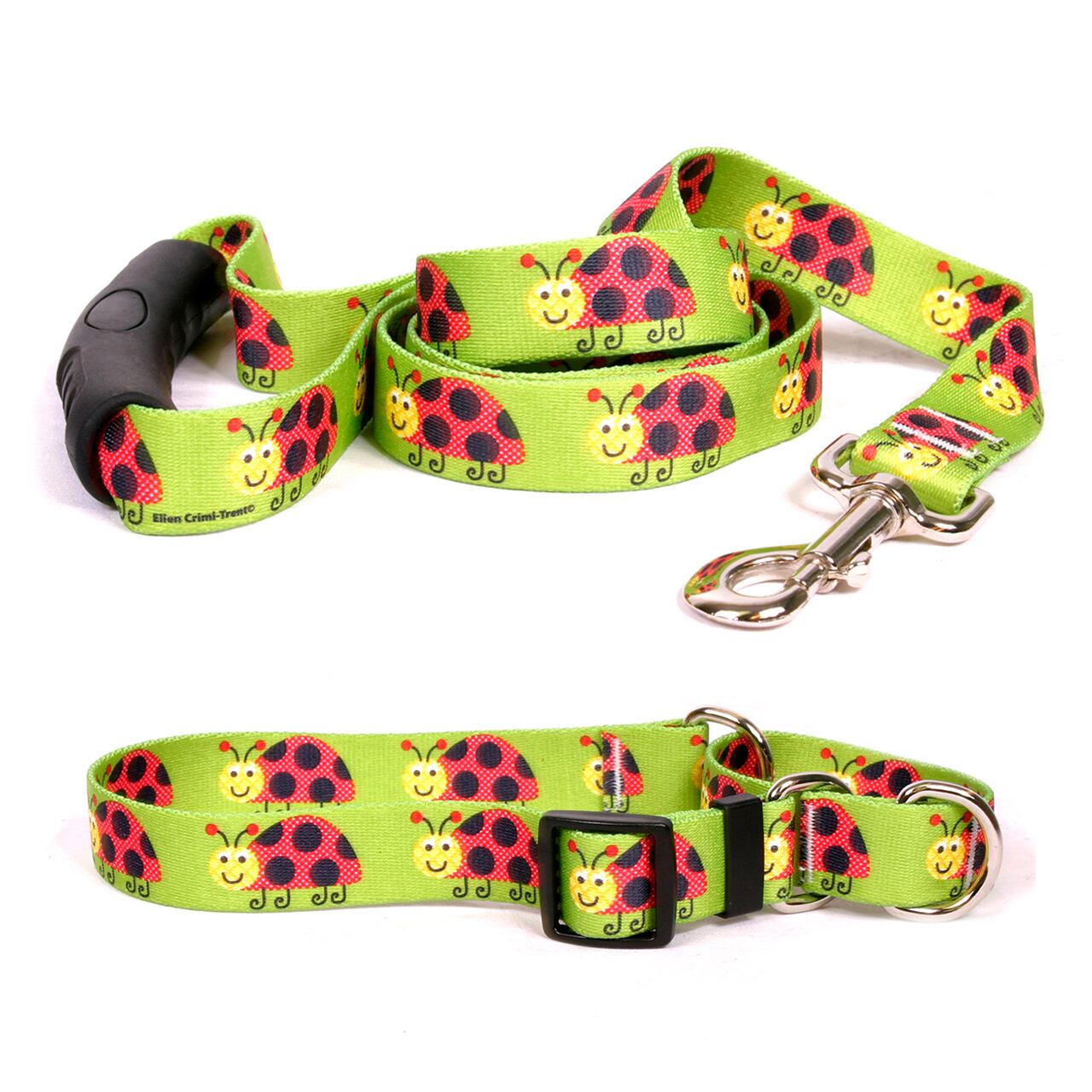 Lovely Ladybugs　首輪（チョーカータイプ)＋リードセット Lサイズ - Yellow Dog Design