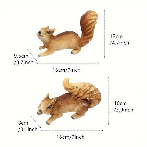 りす 置物 木登り リス 2匹セット 動物 オーナメント ガーデン オブジェ 庭 置物　雑貨 インテリア