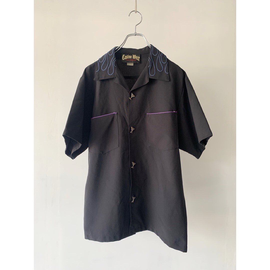 fire pattern open collar shirt | ROOT online