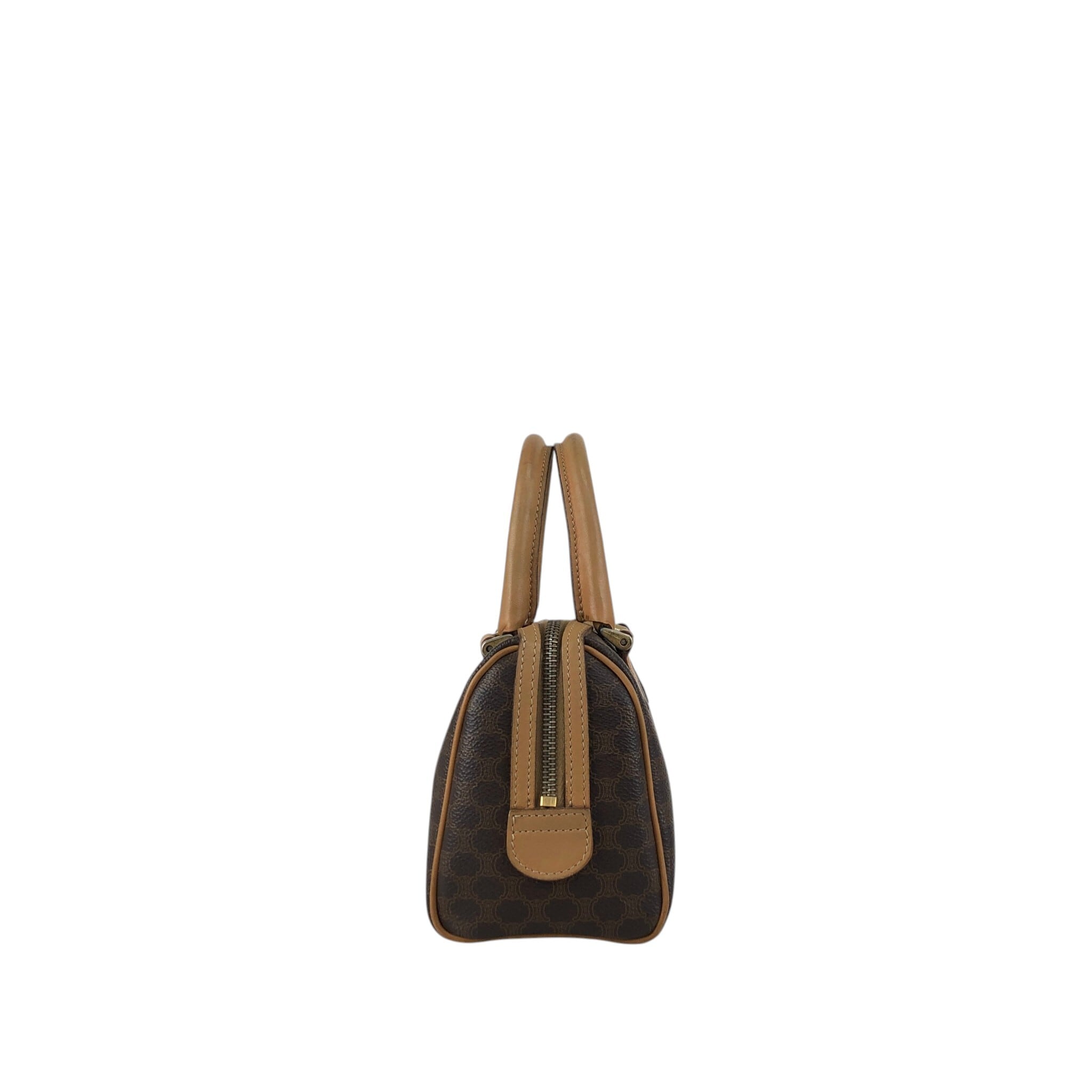 セリーヌ マカダム ハンドバッグ ミニボストン ヴィンテージ CELINE セリーヌ マカダム ハンドバッグ ブラウン PVC レザー ミニ