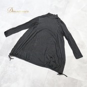 レディース トクコプルミエヴォル TOKUKO 1er VOL トップス チュニック グレイ系 日本製 無地 シンプル 伸縮 ストレッチ カジュアル 普段着 ハイネック タートルネック 長袖 長め丈 かわいい 柔らかい生地