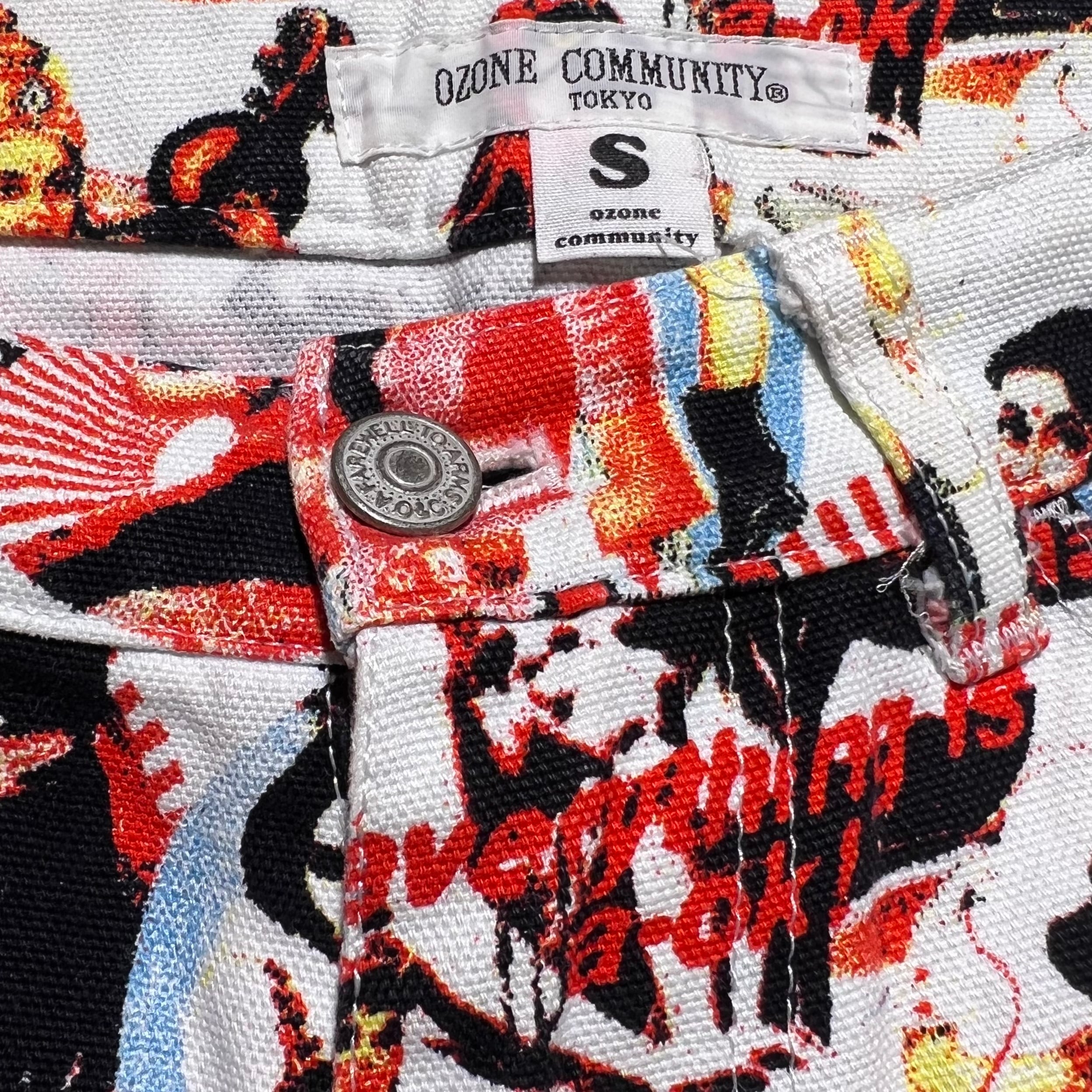 オゾンコミュニティ　フレアパンツ OZONE COMMUNITY 総柄フレアジーンズ フレアパンツ 総柄 オゾン