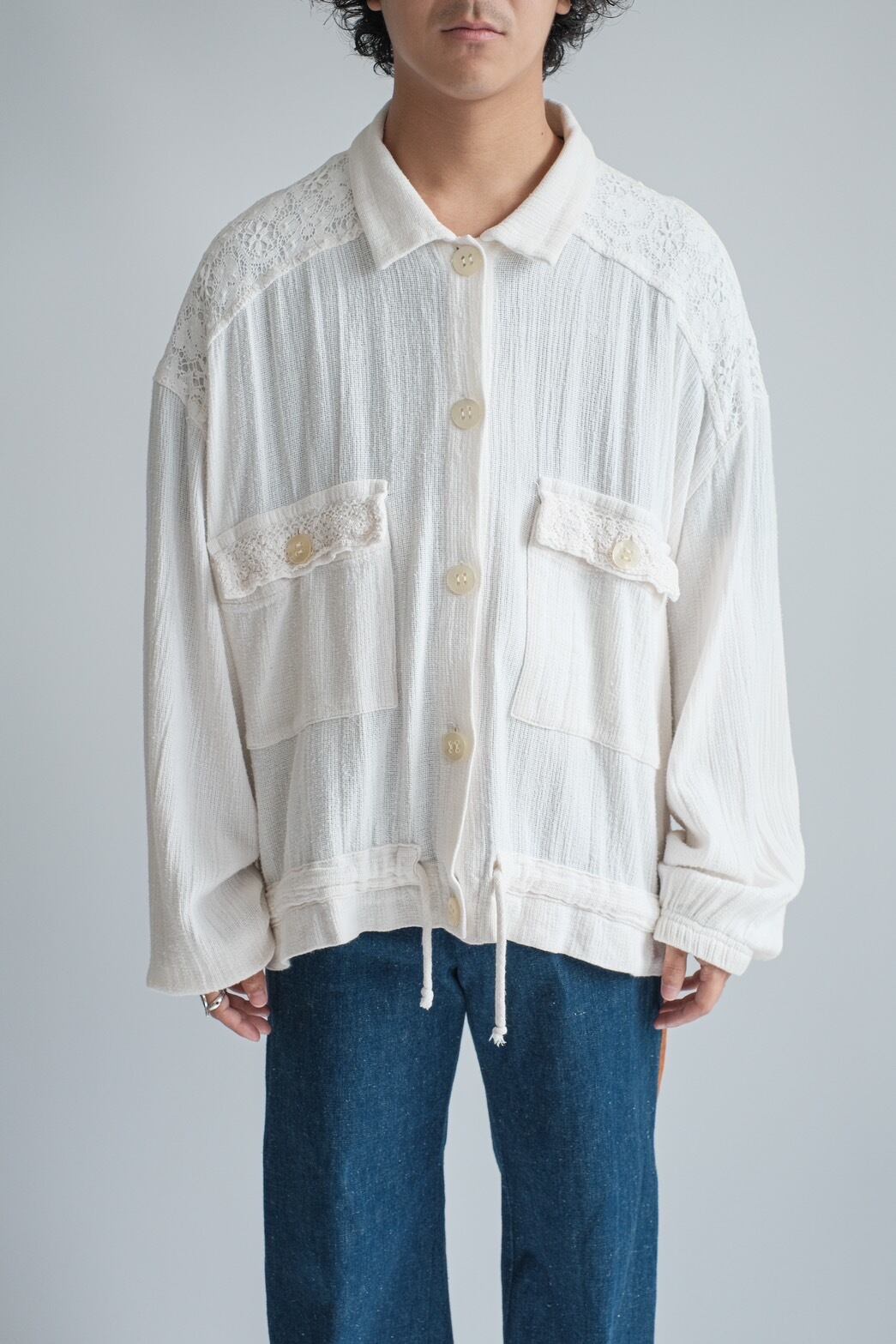 1980s switching lace blouson