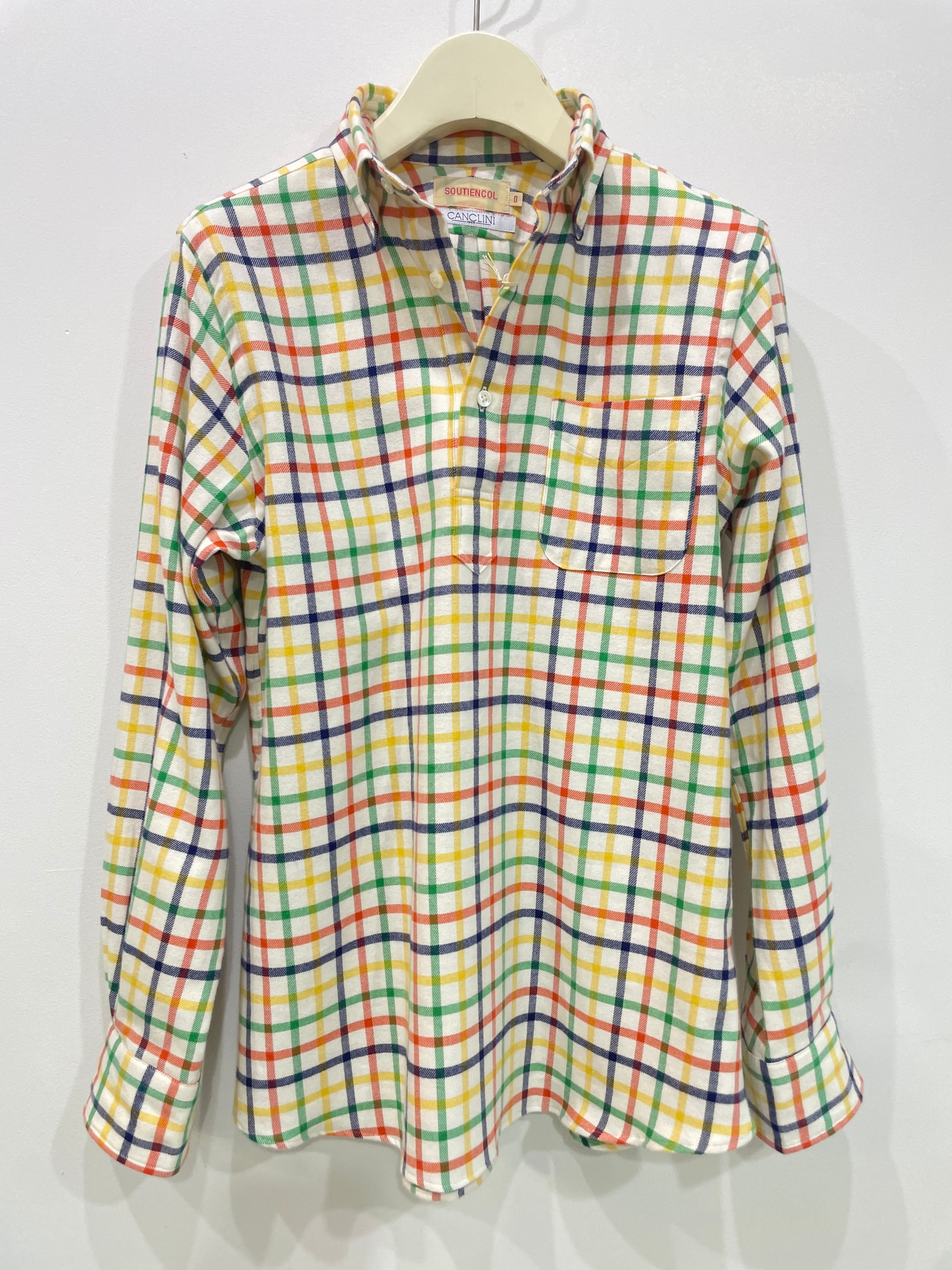 <SOUTIENCOL> REMAKE-POLO CANCLINI フランネル長袖シャツ
