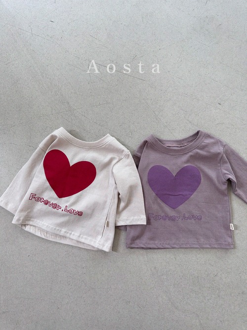 《秋ご予約》heart tee ★ ｜ご予約 秋 aosta アオスタ blouse ブラウス shirt シャツ 女の子 男の子 ベビー キッズ