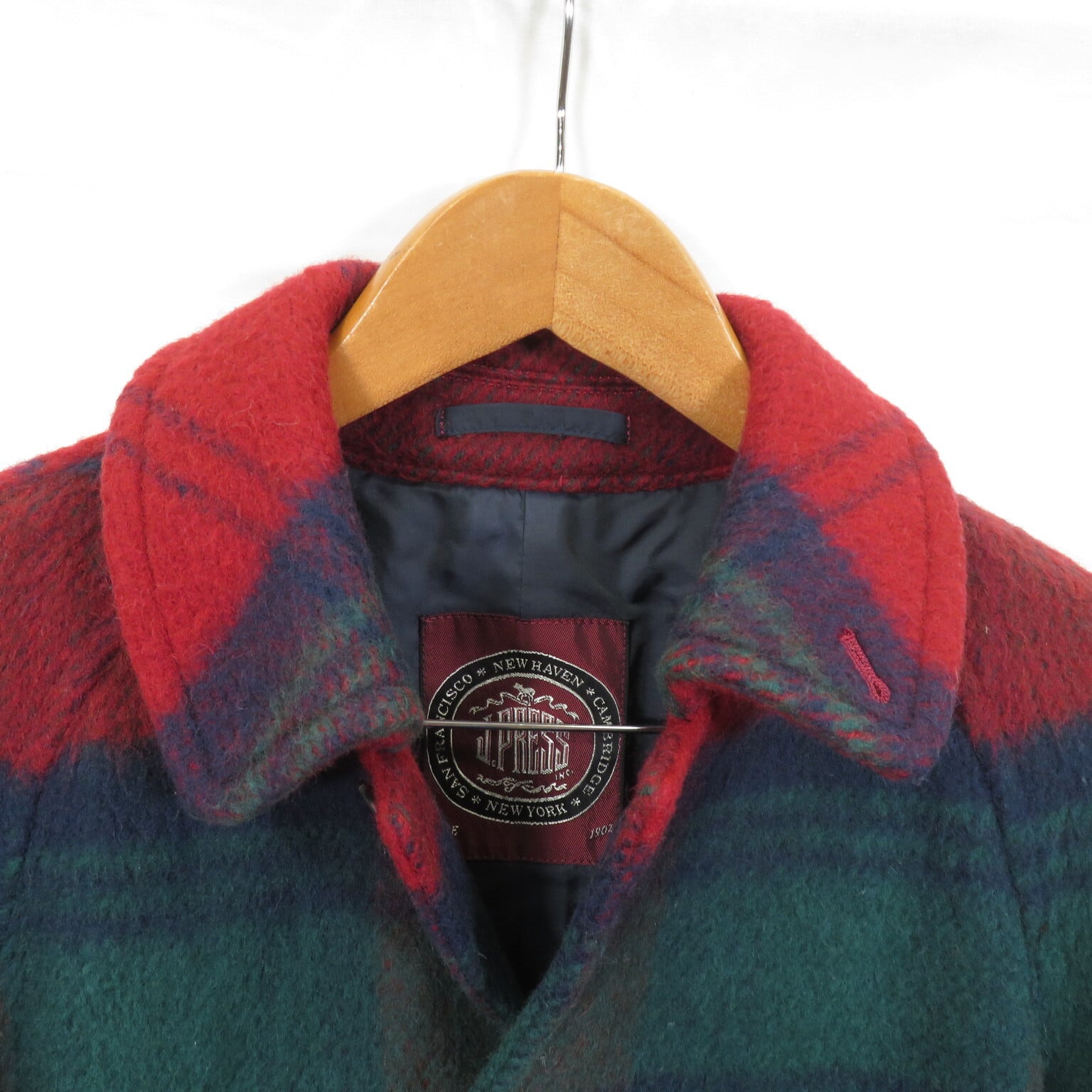 J.PRESS チェック柄 ウール ステンカラーコート size7/Jプレス 1005