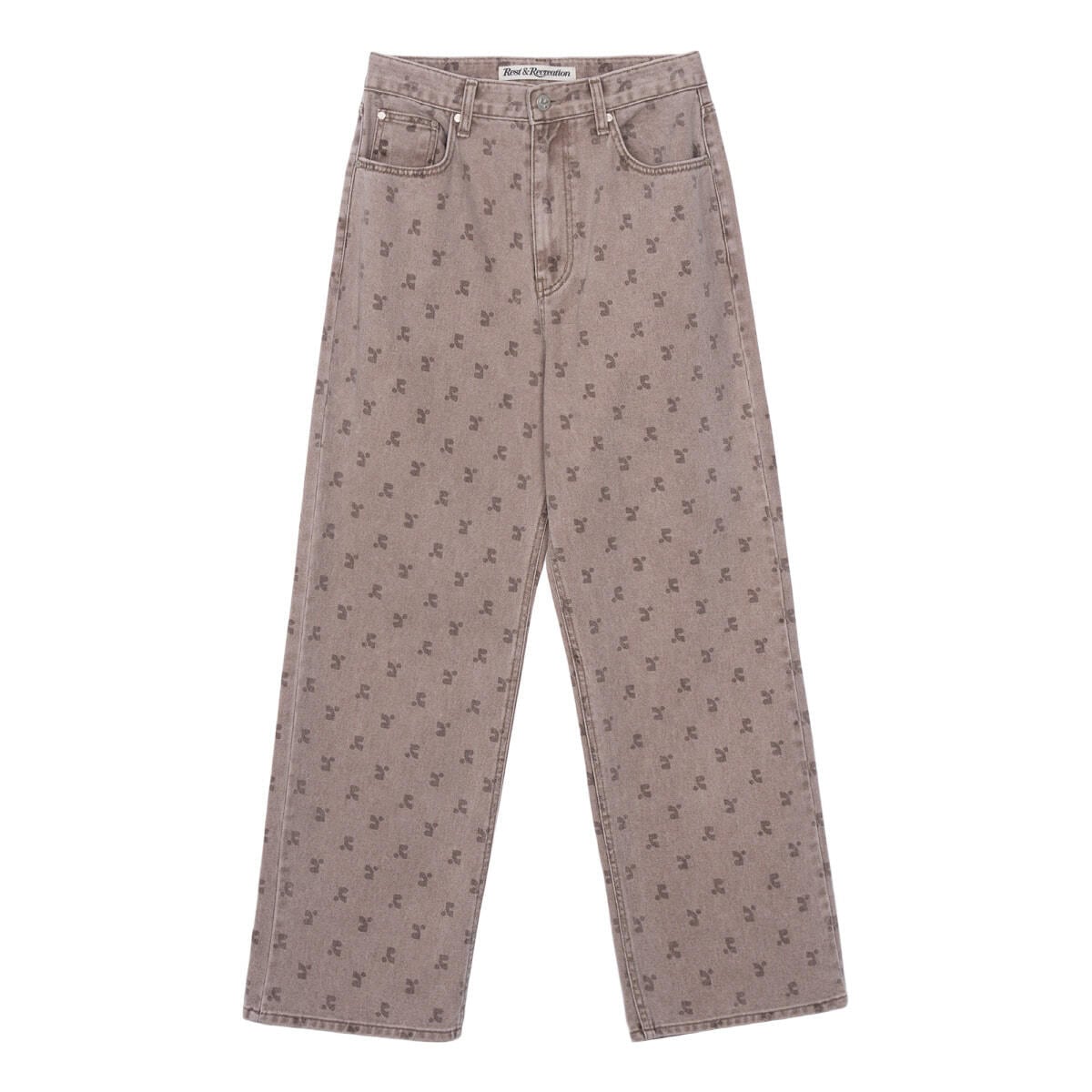 rest & recreation] RR LOGO PRINTED JEANS - LIGHT BROWN 正規
