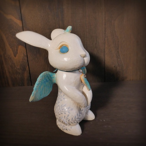 翼の葉影うさぎと小鳥 no.45 white