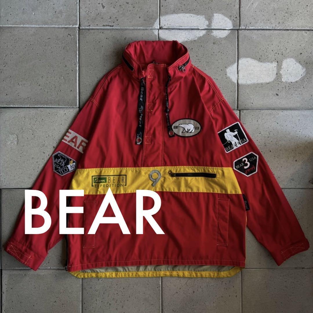 1990s【BEAR USA Outdoor Anorak Pullover Jacket】size- L レッド RED ベアー アウトドア  アノラック ジャケット 登山 古着 キャンプ | Maison_nu by Style office_nu powered by BASE