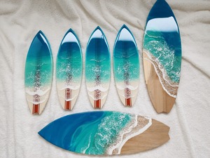 168.オーシャンレジンアート サーフボード型パネル39㎝