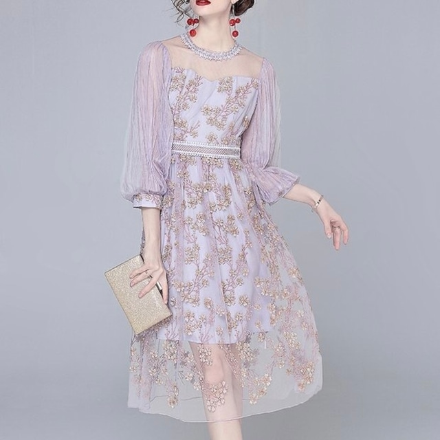 Elegant Embroidery Tulle  Dress 〖No.M07〗
