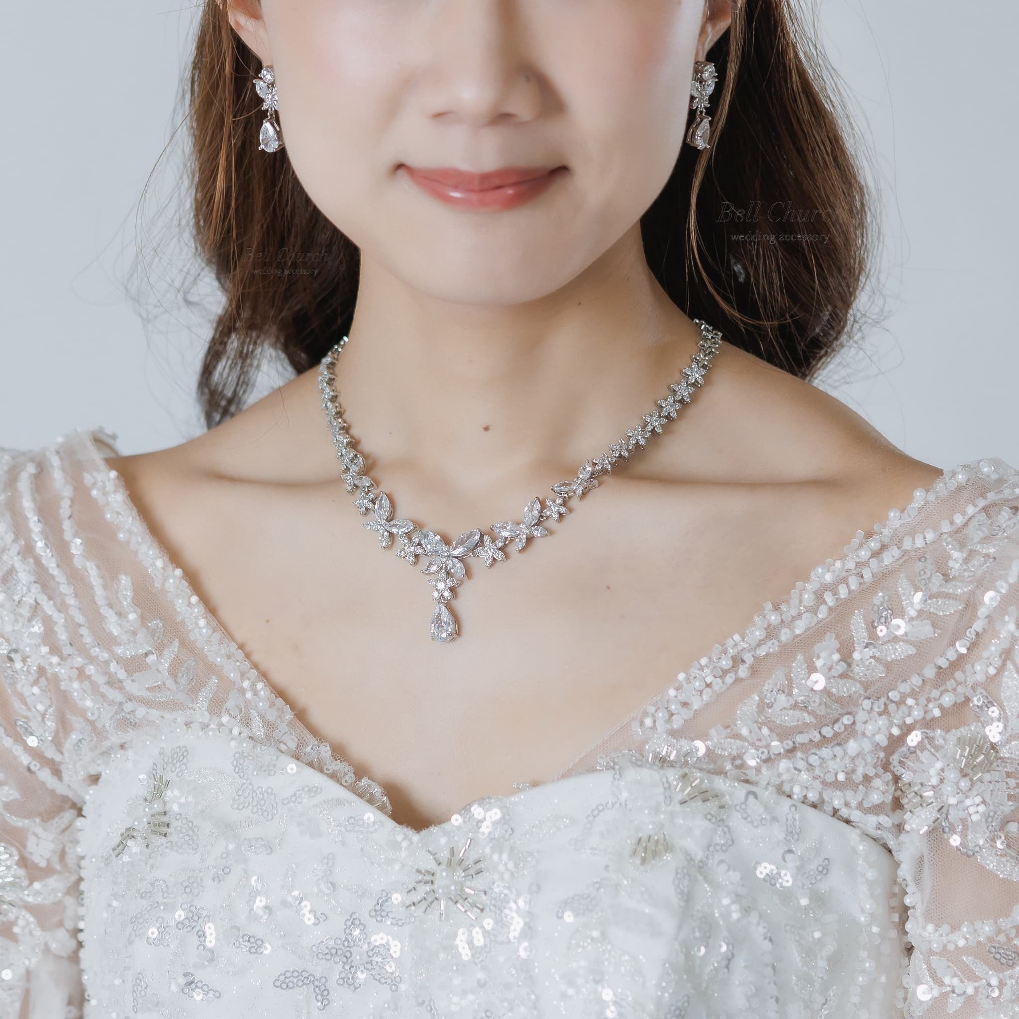 ウエディングアクセサリー ピアス ネックレス 2点セット ファッション 
