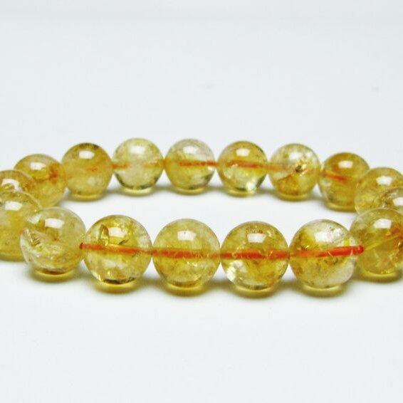 シトリンクォーツ ブレスレット 虹入り 12mm シトリン ブレス 一点物 メール便可 [M便 1/10] 111-46144