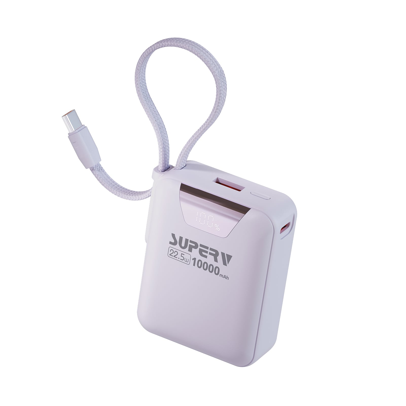 SUPERV Power15 超小型 モバイルバッテリー ストラップケーブル内蔵