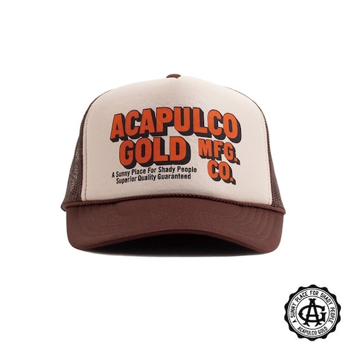 【ACAPULCO GOLD/アカプルコ ゴールド】OJ LOGO TRUCKER CAP キャップ / BROWN/TAN