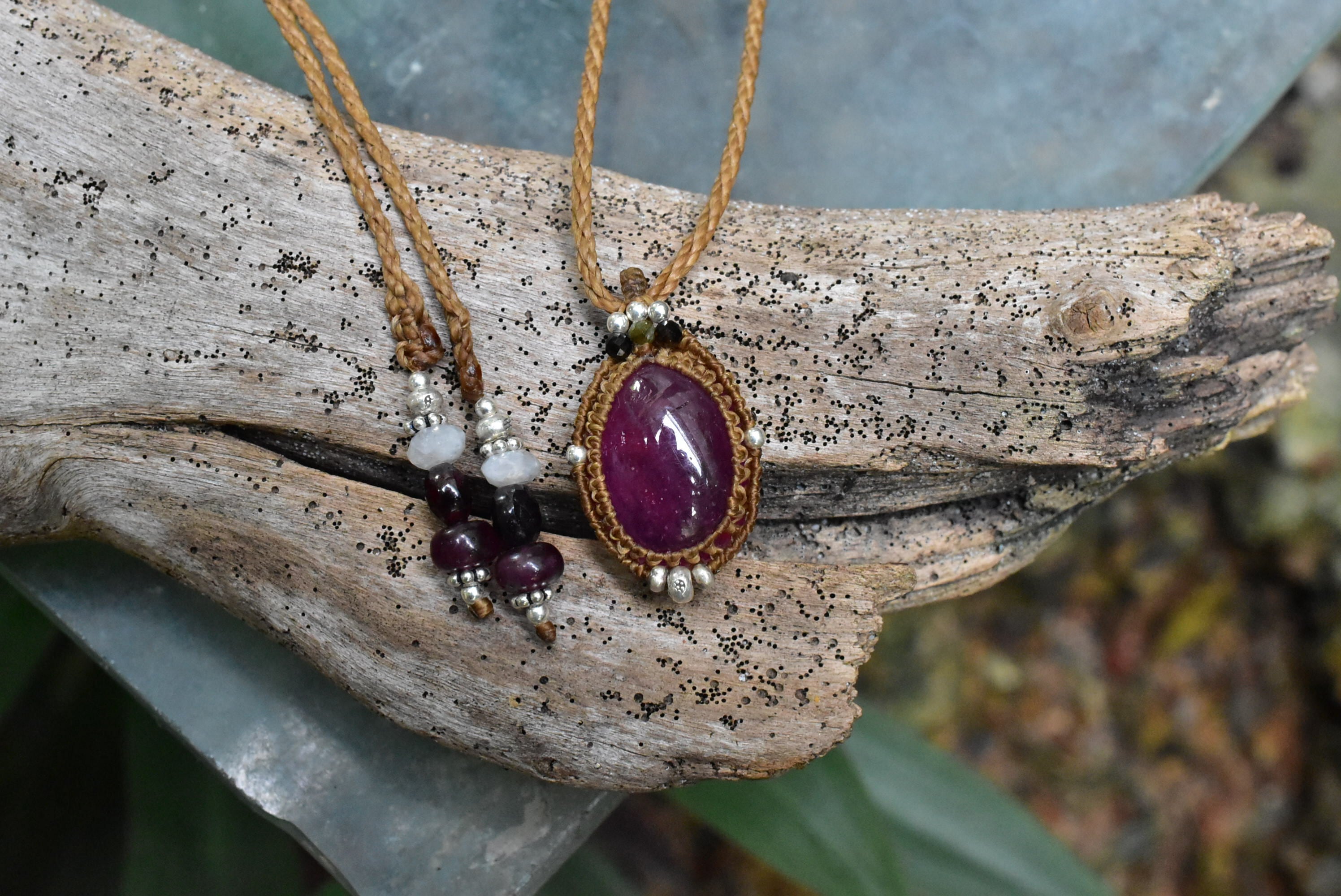 ルビー　マクラメ　ペンダント 27.5ct ピンク☆ルビーマクラメペンダント ruby024 | Pay ID