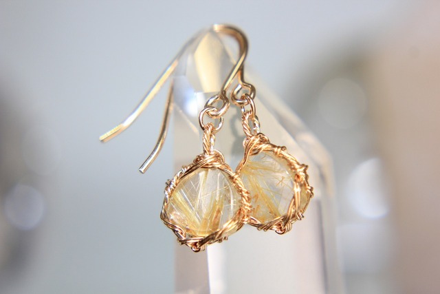 【願いを叶える】上品ルチルクォーツ✨ピアス