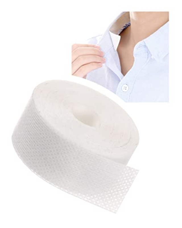 LIKENNY 汗取りパッド 衣類用布シール 汗テープ 【8M】よごれガードテープ ホワイト シャツ ハットライナー 襟 汗吸収 汚れ防止 不織布 使い捨て