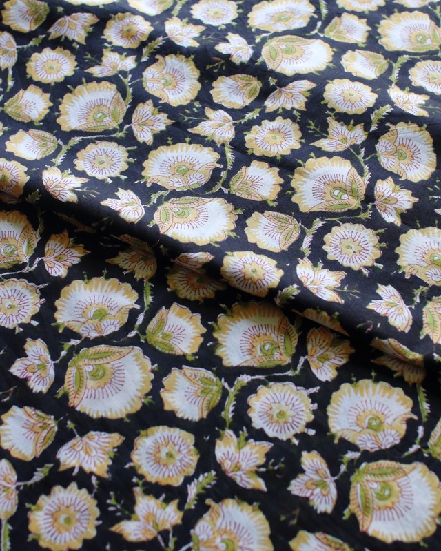 Block print FABRIC. <Under the moon>