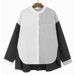 STRIPED CONTRAST PANEL SHIRT DESIGN M-11345