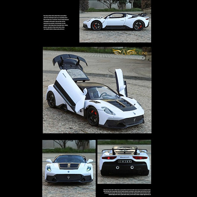 マセラティ MC20 GT2 ストラダーレ 1/24 ミニカー 全3色 ライト点灯 エンジンサウンド 合金モデル 模型 ジオラマ
