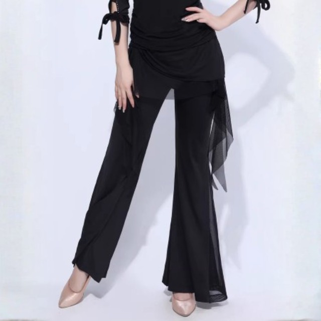 シアーフリル レイヤード ワイド ダンスパンツ 1col D00599