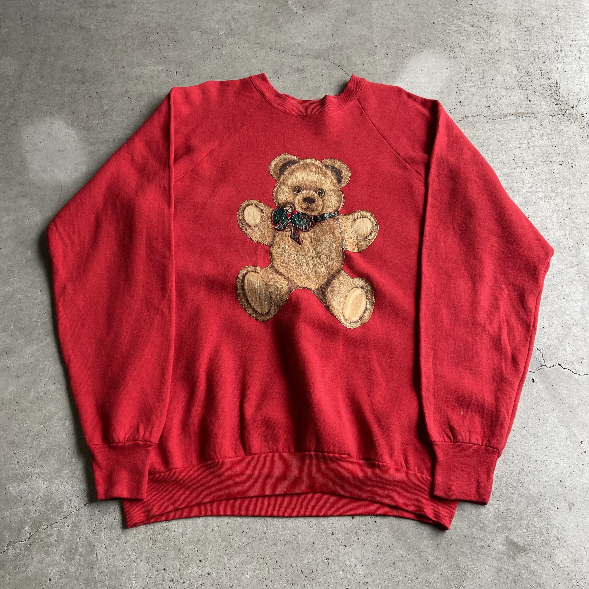 USA製 90年代 くま 熊 クリスマス アニマル スウェットシャツ メンズXL  
