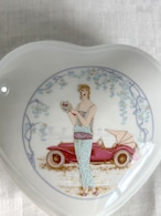 ハート型小物入れ　Limoges リモージュ　ボンボニエール　アールデコファッション　クラシックカー　12otek15