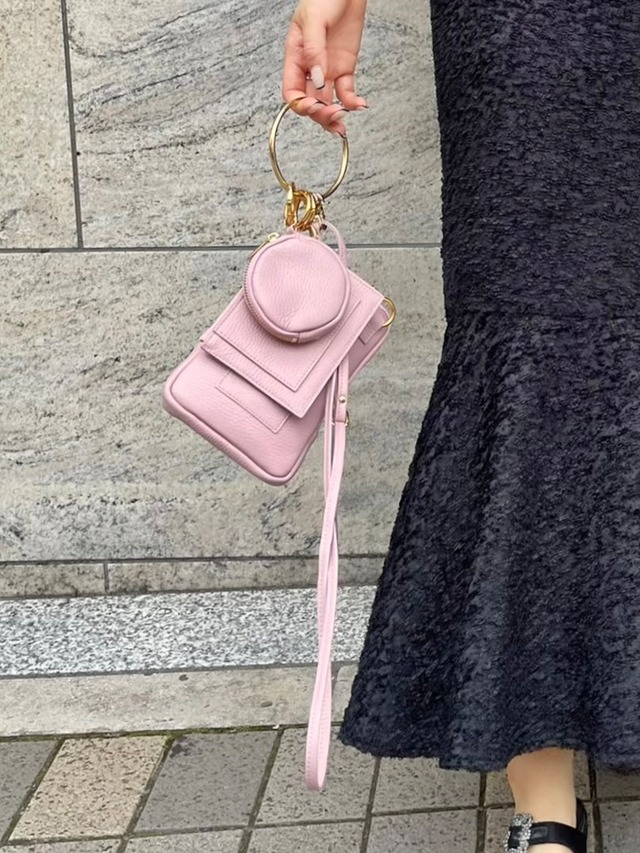 【予約】three piece bag / pink × gold  (10月上旬発送予定)