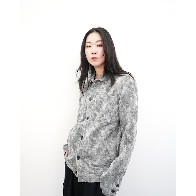[kujaku] (クジャク) J-548 Faded Jacquard Work Jacket